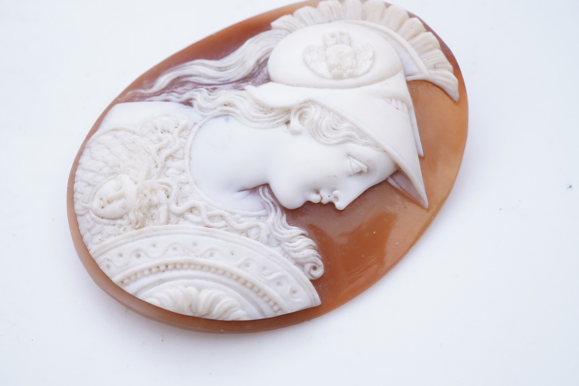 Two cameos and a stick pin, 19th century